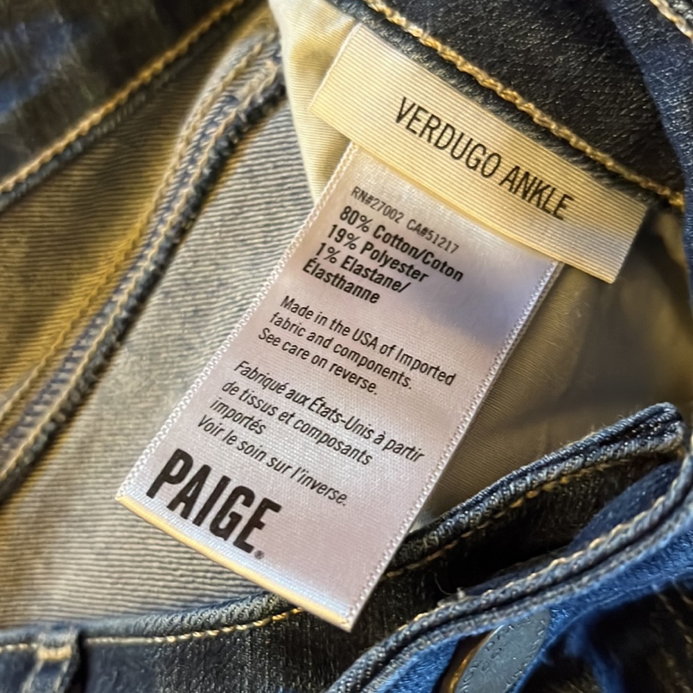 Paige Skinny Jeans Dark Blue 28 - Picture 3 of 10